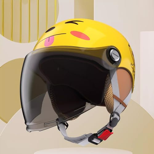 QJWMatic Kinder-Motorradhelme Motorrad-Halbhelm Elektrofahrrad Roller Moped Motocross-Helm Für Jungen Und Mädchen Im Alter Von 3–16 Jahren B,45-55CM