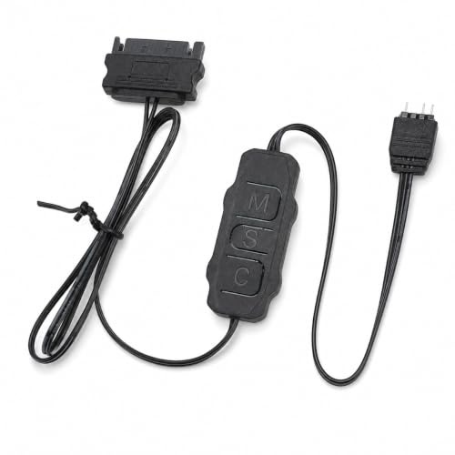 ARGB-Controller, ARGB-PC-Lüfter-Controller, Professionelles 5-V-3-Pin-SATA-Netzteil, ARGB-Lichtstreifen-Fernbedienung für PC-Lüfter, Kühler, DIY-ARGB-Geräte (Black)