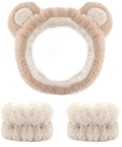 LuLiyLdJ Bandeau Cheveux Femme Maquillage, Set de Spa Facial, Bracelets de Lavage de Visage, Doux, 1 Pièce
