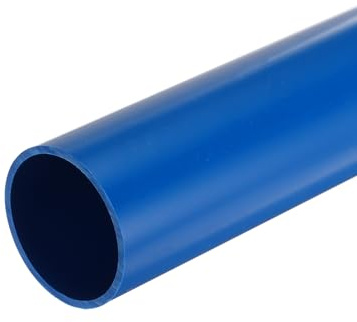 sourcing map 2 Inch Blue PVC Rigid Tube Round Pipe 45.2mm ID 50mm OD 12 High Impact for Water Pipe, Aquarium, Fish Tank, Greenhouse Garden, Blue