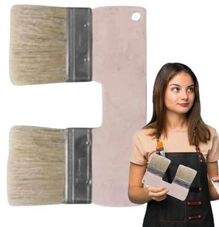 Brocha doble – Pincel de textura de 3 pulgadas, herramienta de pintura Duall para acrílicos | Cepillo de pared resistente para arte y manualidades, perfecto para superficies texturizadas, proyectos de