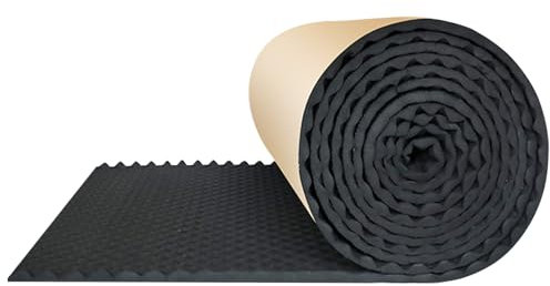 JCPSH Noppenschaumstoff Schaumstoff Selbstklebend Schallschutz Pyramidenschaumstoff Für Heimaufnahmestudios Und Schallschutzmaterialien Im Büro(Size:1 * 10m,Color:Schwarz)