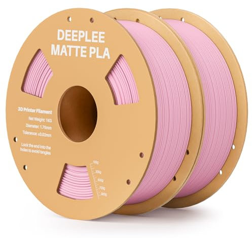 DEEPLEE Matte PLA Filament 1.75mm 3D Drucker Filament, Maßgenauigkeit +/- 0.02mm, für die meisten FDM 3D Drucker, Sakura Rosa 2KG