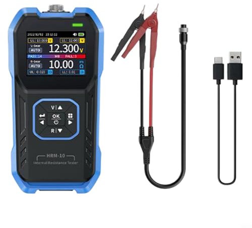 FUANA Testeur de batterie avec écran TFT, testeur de résistance interne de batterie, testeur de tension de batterie, multimètre numérique multimètre multimètre pour voitures, camions, bateaux, motos