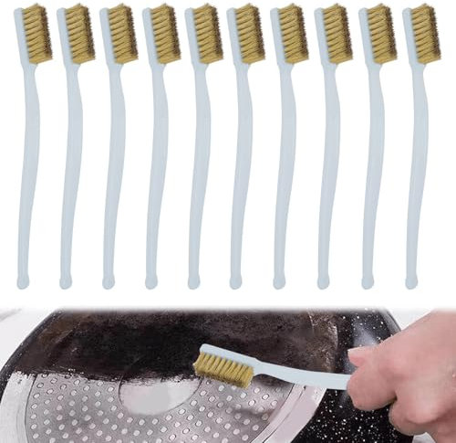 10 Pieces Brosse Laiton,Brosses Métalliques,Brosse Metallique a Main,Mini brosses métalliques ,Kit de Nettoyage en Laiton pour Nettoyer de Fil pour Évier, Soudure, Nettoyer Four, Rouille