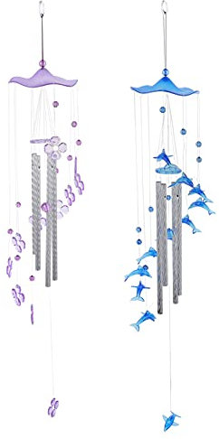 2 pz delfino fiore campanelli a vento campanelli a vento decorazione esterna tubo di alluminio Wind Chime Yard Chimes decorazioni