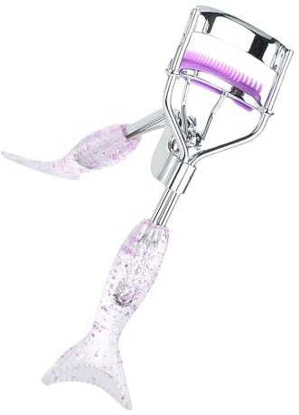 Rizador de pestañas de ojos, rizador de pestañas con dientes de peine, rizador de pestañas pequeño con forma de cola de con dientes de peine, suministros de maquillaje portátiles, hermosas