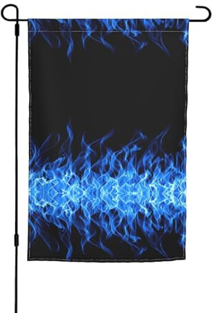 Blaue Flamme Druck Winter Gartenflagge doppelseitig Garten Hof Haus Flaggen für Gartendekoration (nur Flagge)