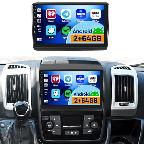 Fuluku 2+64G Android Autoradio per Fiat Ducato/Citroën Jumper/Peugeot Boxer 2011-2022 Wireless Carplay&Android Auto, 9'' Touchscreen Radio con Bluetooth/GPS/Telecamera di Retromarcia/FM/WiFi/SWC/26UI