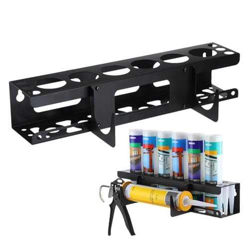 Scaffale per tubi per sigillatura, supporto da parete in silicone, ideale per scaffalature per furgoni, porta tubi sigillanti, organizer per attrezzi per sigillatura, officina contiene 6 tubi ugello