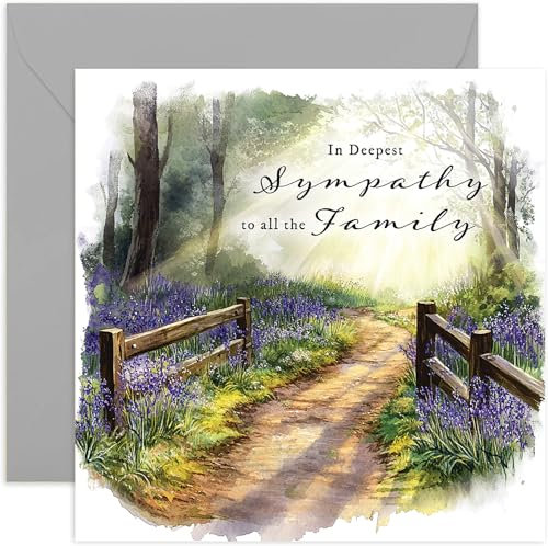 Tarjeta de felicitación de condolencias más profundas para toda la familia – Pensando en ti regalos para el duelo – Regalo de condolencias por la pérdida de un ser querido – Palabras sinceras de apoyo