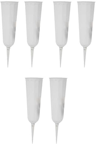 Juego de 6 jarrones conmemorativos con estacas e inserciones de espuma para arreglos florales artificiales de cementerio