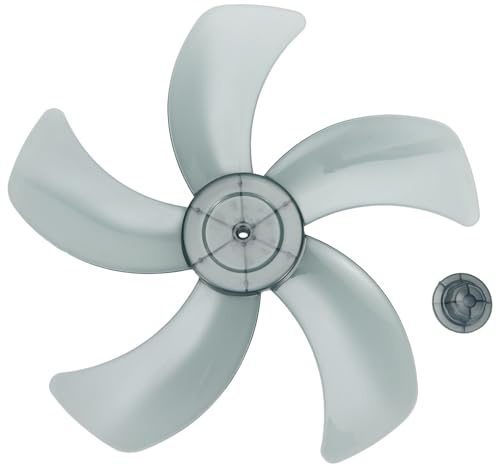 16 Pouces Pales de Ventilateur de Rechange de 40,6 cm, pales de Ventilateur en Plastique ABS à 5 Feuilles avec Un Cache-écrou pour Ventilateurs de Colonne et de Bureau (Noir)