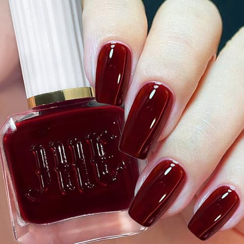 Red Nail Polish - Wine Red Nail Varnish - Quick Dry & Long Lasting Burgundy Nail Polish - Glossy Breathable Maroon Nail Varnish - Chip Resistant Non-Toxic for DIY Nail Art Manicure