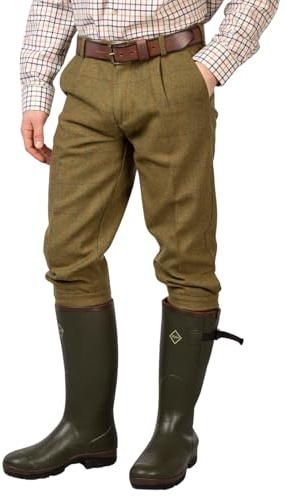 Rydale Men's Tweed Shooting Breeks Wool-Blend Fully Lined British Made Hunting Trousers Cropped Pants (UK, Numeric, 36, Regular, Regular, Mid Check)