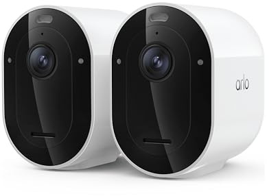 Arlo Pro Security Camera (6th Gen - 2025 Release) - 2K HDR, Battery Power, Event Captions, Emergency Response, 1-Month Trial of Secure Plan, 160° Field of View, Dual-Band WiFi, Spotlight, 2 Cam, White