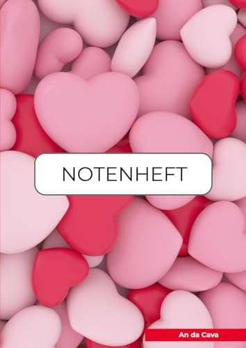 Notenheft für Lehrer – Design „Pink Hearts“ – DIN A4: 80 Seiten mit Schülerlisten, Notenspalten & Notizen – für Grundschule bis Sek II – übersichtlich & liebevoll gestaltet