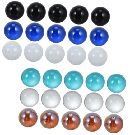 GLEAVI Colorful Glass Marbles 30pcs 16mm Glass Ball Decors Aquarium Decorative Marbles Fish Tank Ornaments for Aquatic Pets and Vase Fillers