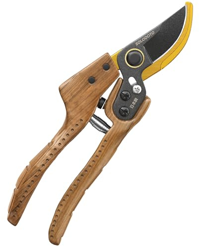 SOLODOTO GrainCraft Series Garden Secateurs as Gifts, German Heat Treatment Pruning Shears for Gardening, Japanese SK5 Steel Garden Scissors, Bypass Secateurs Heavy Duty, Clippers for Plant Hedge