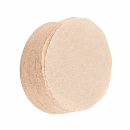HEEPDD Filtros de café Redondos sin Blanquear del Filtro de Papel Disponible, Fibra de Madera Natural, Compatible para el Uso Nan del Pote de Moka (N° 6 60 mm)
