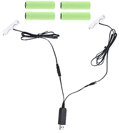 ANMITI Batterie 2 en 1 USB vers 1,5 V 3 V 4,5 V 6 V AA peut remplacer 1 à 4 piles AA pour lampe de poche jouet pour porte intelligente La