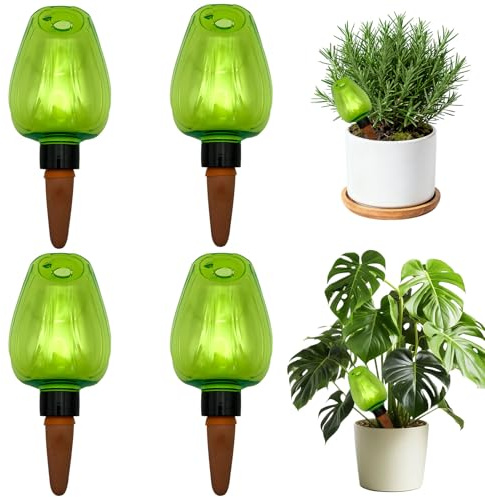 4 bolas de riego, riego automático de plantas de 350 ml, dispensador de agua para plantas, sistema de riego para plantas de interior, riego de plantas para plantas, flores y jardín (B)