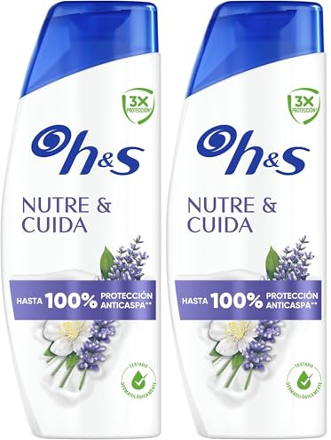 H&S Nutre y Cuida Champú Anticaspa 300ml, Contra Caspa, Grasa, Picor desde Primer Lavado, Protección Anticaspa 100%, Cabello Saludable (Paquete de 2)