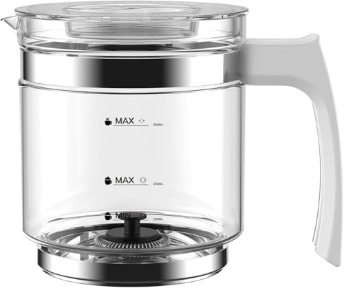 Tasse en verre avec poignée compatible avec Morpilot mousseur à lait électrique HS001 HS001-G HS010-G HS010-S