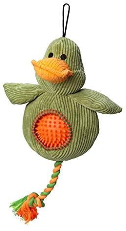 House of Paws Duck Cord Dog Toy with Spiky Ball