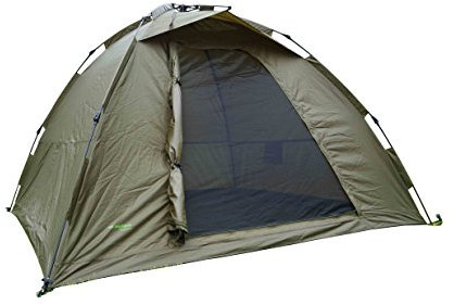 MK-Angelsport Ruck Zuck Fast Standup 2-Mann I Schnell aufzubauendes Karpfenzelt mit Bodenplane, wasserdichtem Material, Stabiler Aluminium-Konstruktion & Moskitonetz I inkl. Gummihammer