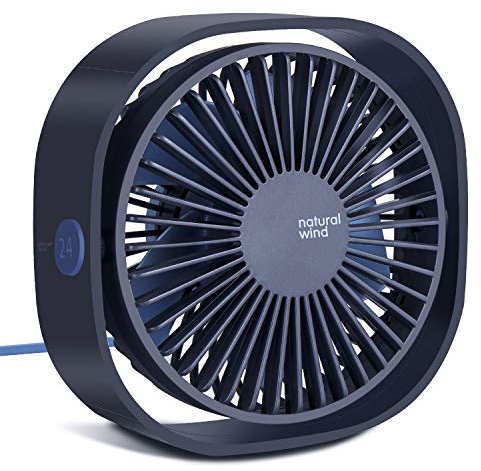Mini Desk Fan Usb Fan Silent Powerful with 3 Speeds and 360° Rotatable Small Cooling Desktop Fan while Sleeping, Working, Reading in Office and Home (Blue)