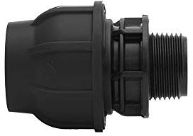 Gebo Plast Übergang mit Aussengewinde PE Klemmfitting Abzweig Klemmverbinder AG (25 mm x 1/2)