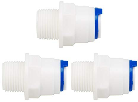 sourcing map 3/8 Inch BSP Male to 3/8 Inch OD Straight Quick Connect Water Purifiers Tube Fitting Push in to Connectors Water Hose Joint for RO Reverse Osmosis System 3pcs