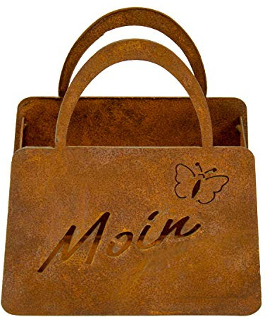 Manufaktur Lichtbogen Rost Pflanztasche Moin Edelrost Gartendeko Handtasche rostige Metall Dekoration