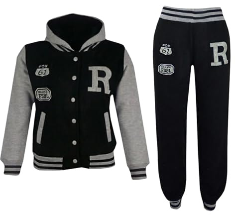 A2Z 4 Kids® Barn Unisex Flickor Pojkar Baseball Svart Träningsoverall - T.S Baseball FOX Black_13