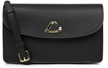 Lancaster Pochette axelväska läder 20 cm, Dam Mobil Väska, Svart_svart, svart, Einheitsgröße