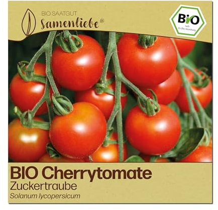 Samenliebe BIO Cherrytomaten Samen | Tomate Zuckertraube - sehr süß & klein - samenfestes BIO Saatgut