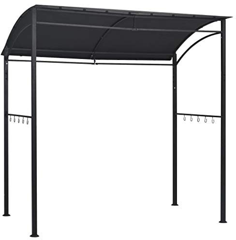 Goliraya Gazebo Riparo per Barbecue BBQ 215x150x220 cm Gazebo da Giardino Esterno Impermeabile Anti-UV Struttura in Acciaioon Copertura in Tessuto Colore Antracite
