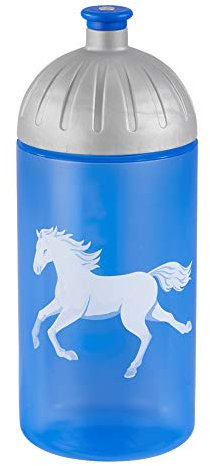 Step by Step Trinkflasche „Wild Horse“, blau, auslaufsicher, spülmaschinenfest, BPA-frei, für Schule, Kindergarten, heiße und kohlensäurehaltigen Getränke, für Mädchen, 0,5 Liter