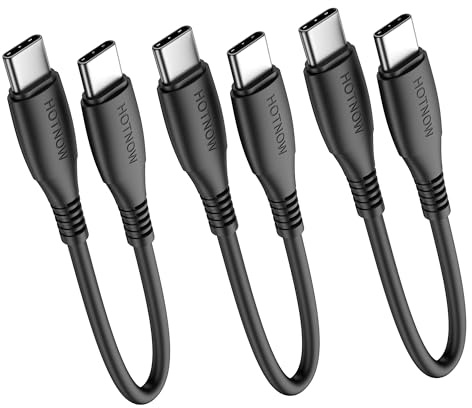 HOTNOW Cable USB C a USB C 15cm 3PACK,Cable USB C de Carga rápida 60W. | cable usb-c a usb-c para iPhone 17, 16, Galaxy S25, S24, Air 2020, iPad Pro, Power Bank y otros dispositivos de carga rápida