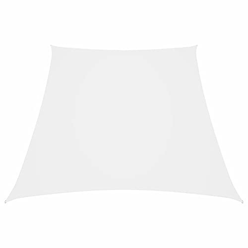 Mogou Sun sail, privacy screen, balcony, sun protection, sun protection awning, rain protection balcony, side awning, privacy screen for patio, Oxford fabric, trapezoidal shape, 3/4 x 2 m, white