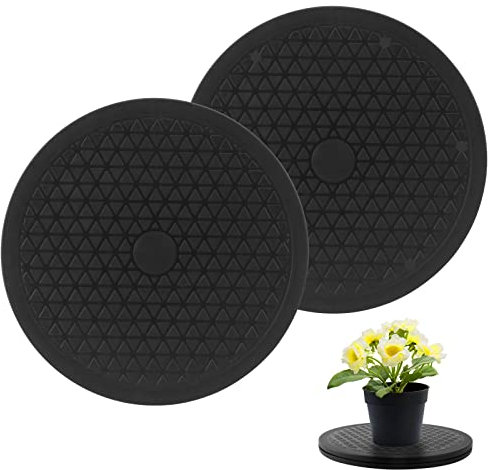 2 St¨¹ck Drehscheibe, 25cm Universal Drehteller aus Kunststoff, Schwarz 360 Grad Rotierende Drehplattform mit Stahlkugellagern, Rund Mehrzweck Drehscheibe f¨¹r Laptops Monitor TV Handwerk Pflanzen