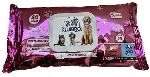 SUDEPETS Lingettes pour chien à la chlorexidine en forme de lingettes pour chien très utiles pour nettoyer les pattes de chien. Lot de 40 lingettes pour animaux de compagnie.
