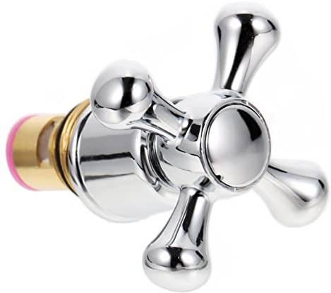 Mikinona Cross Head Tap Handle Replacement Hot Cold Faucet Handle for Bathroom Sink Tub and Kitchen Tap Victorian Style Faucet Knob 1/2 Inch Valve Set 1 X