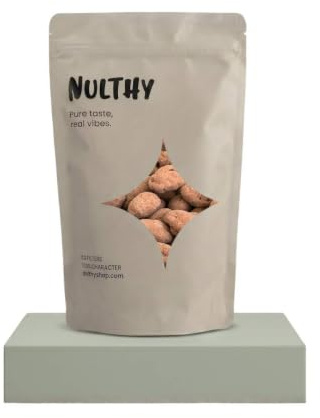 NULTHY 500g - Pistacho Sin Cáscara Bañado en Chocolate con Leche, Chocolate Belga, Frutos Secos Gourmet, Snack Dulce