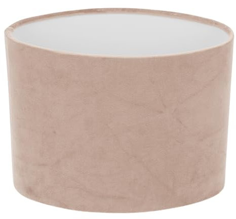 Veemoon 1pc Elegant Oval Fabric Lampshade Cover for Table Lamp Soft Velvet White Lining Beige Outer Easy to Install Decorative Light Shade for Living Room Bedroom Home Decor