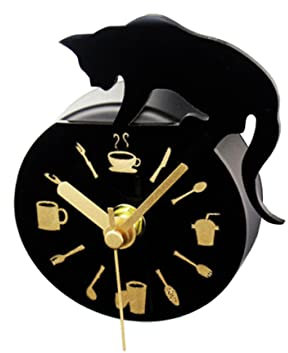 Warmhm Kühlschrankuhr Mit Magneten Runde Katzenmuster-wanduhr Aufkleber Für Kühlschrank Langlebiger Kunststoff Zeitablesung Befestigung An Eisenoberflächen Oder Wandhängung