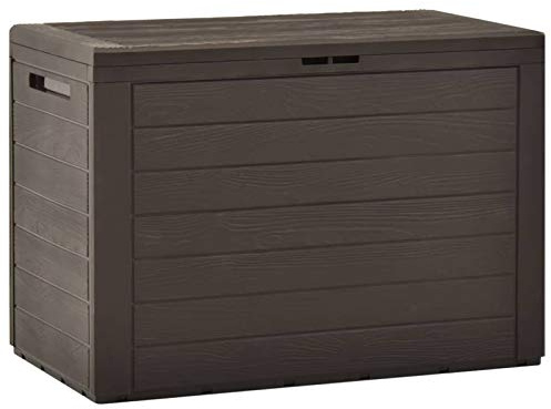 JUDYY Gartenbox, Auflagenbox Wasserdicht, Box Für Gartenauflagen, wasserdichte Box, Aufbewahrung, Aufbewahrungsbox, Braun 78x44x55 cm