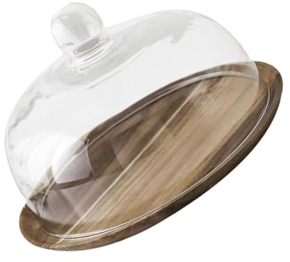 Kichvoe Glass Dessert Dome Base Elegant Cake Stand for Displaying Cakes Desserts Snacks Lid for for Parties Weddings Afternoon Tea