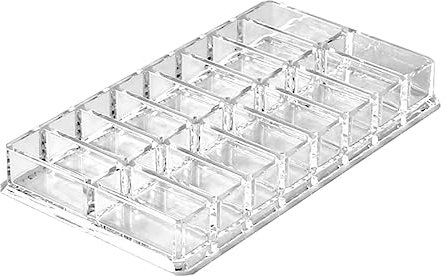 IWOWHERO Acryl Make up Displaybox 16 Fächer Transparent Pulver Organizer Kosmetik Aufbewahrungsbox Für Schminke Beauty Pflege